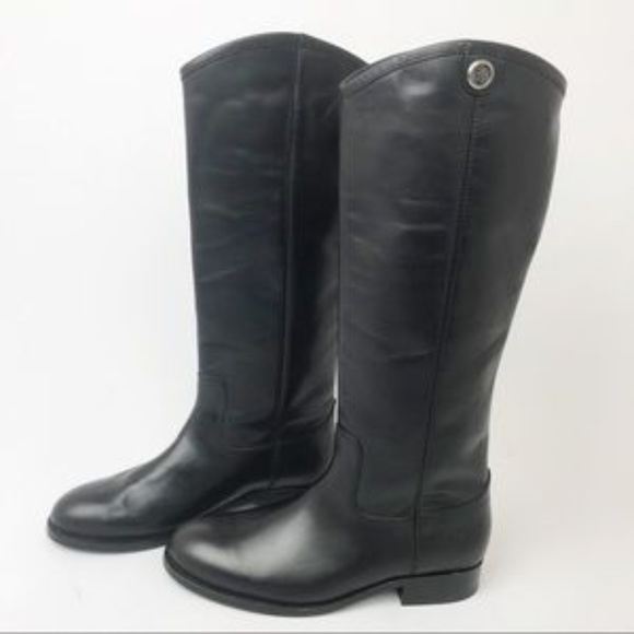 FRYE | Tall Melissa Button Black Leather Boots 5.5 - Picture 6 of 8